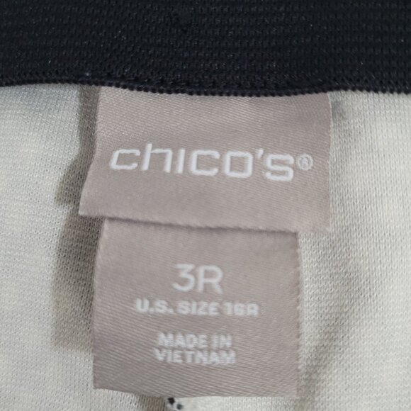 Chico's Black Diamond Print Elastic Waist Stretch Pants Size 3R US 16 (37x30) - Picture 3 of 13